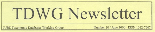 TDWG NewsLetter Header